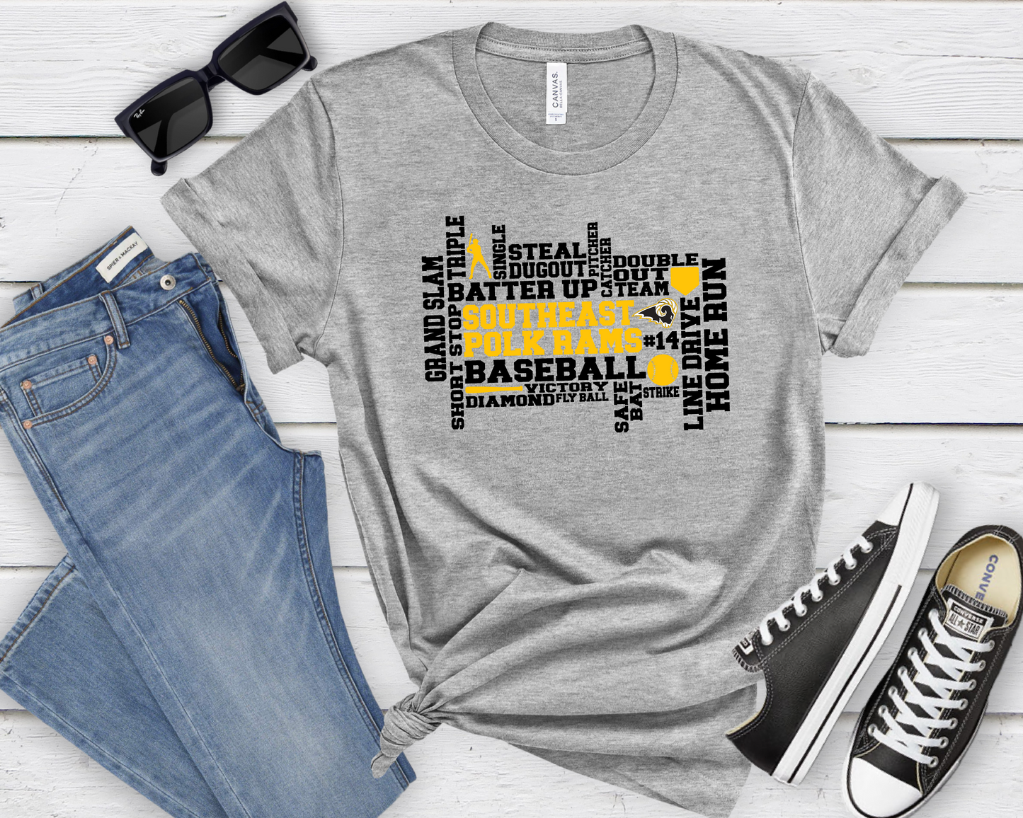 Baseball SEP Rams Collage T-shirt