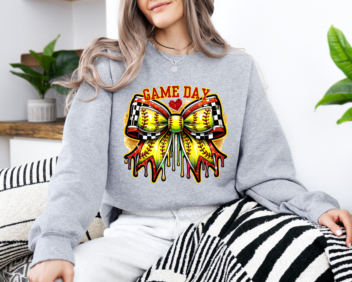 Softball Game Day Drip Sweatshirt