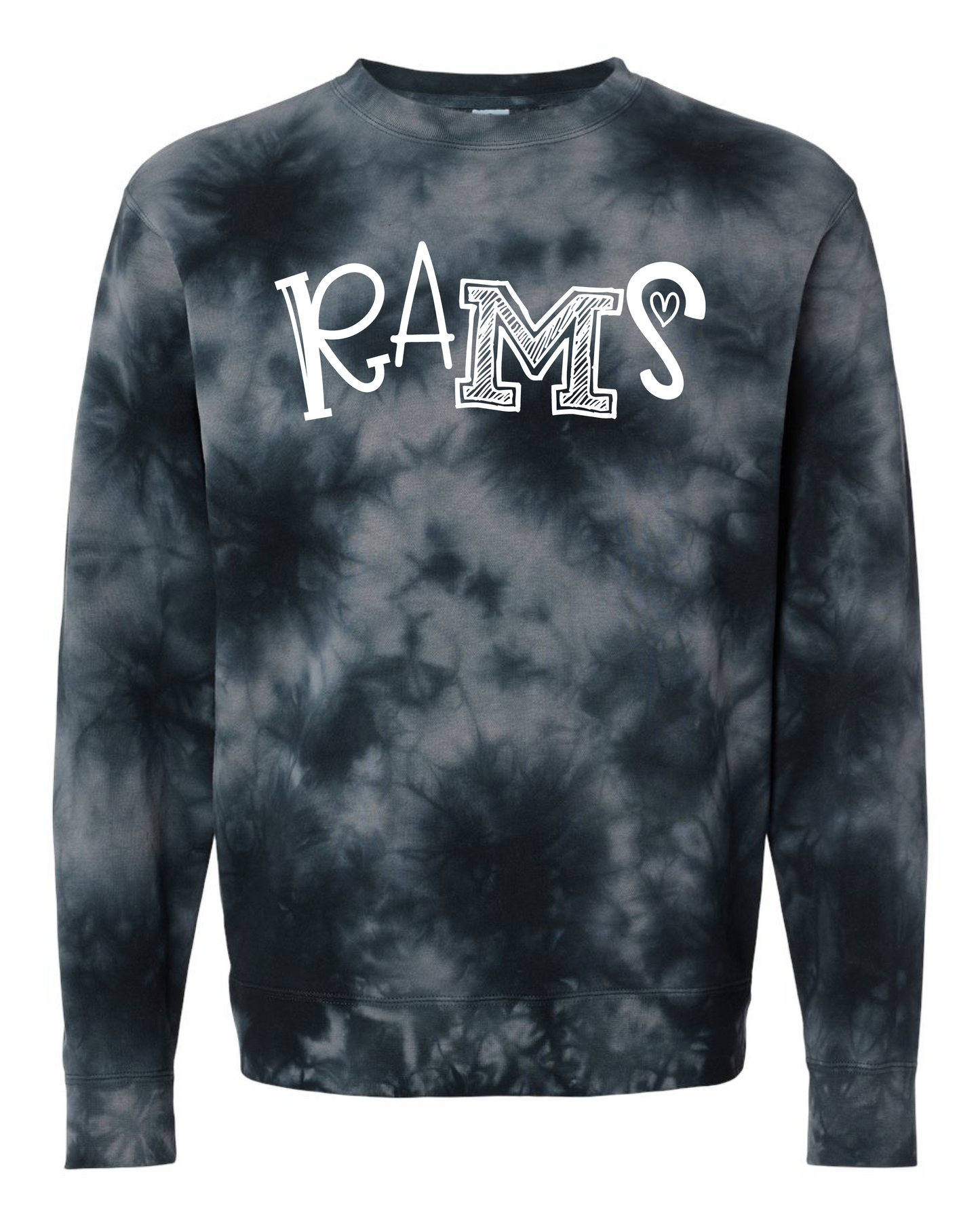 Doodle Rams Tie Die Sweatshirt