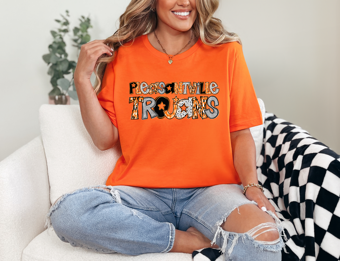 Pleasantville Trojans Doodle T-shirt