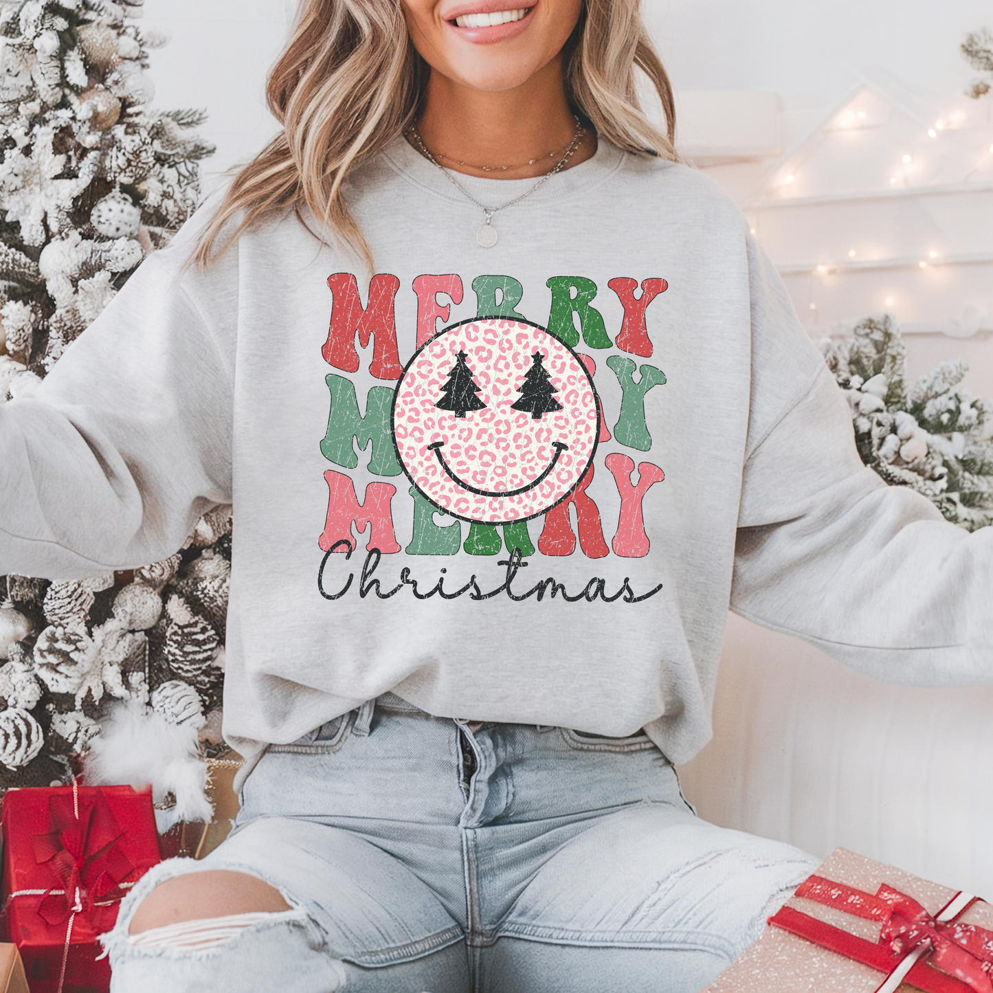 Merry Christmas Smiley Sweatshirt