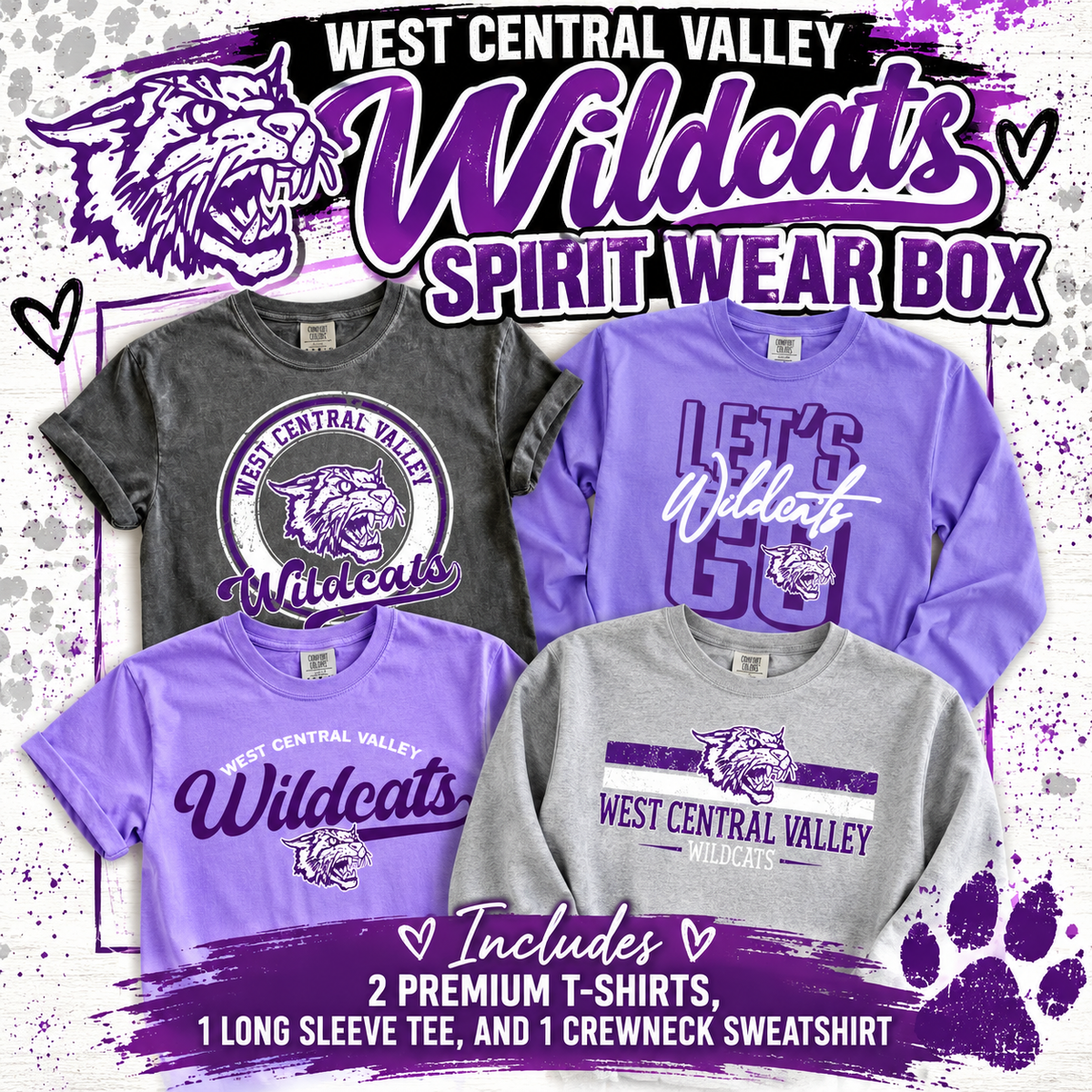 WCV Wildcats Spirit Wear Boxes