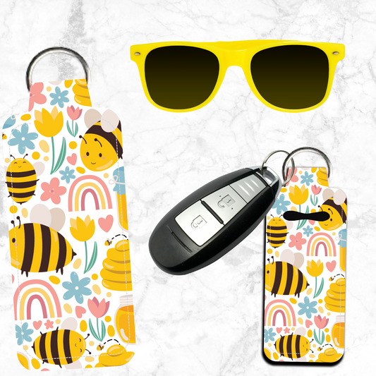 Busy Bees Lip Balm Keychain