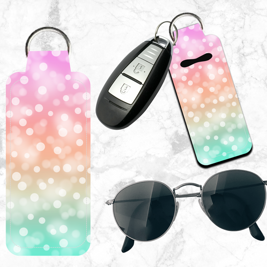 Pastel Bokeh Lip Balm Keychain