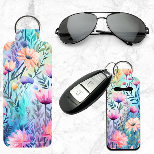 Springtime Floral Lip Balm Keychain