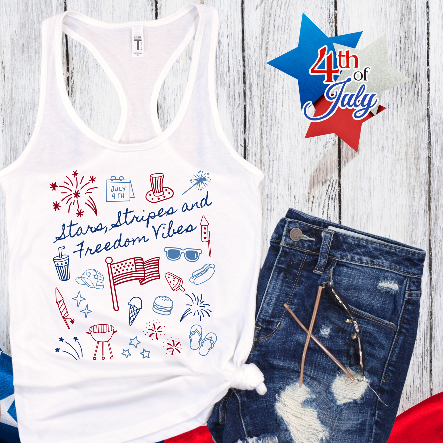Stars, Stripes and Freedom Vibes Tank