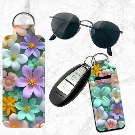 3D Floral Lip Balm Keychain