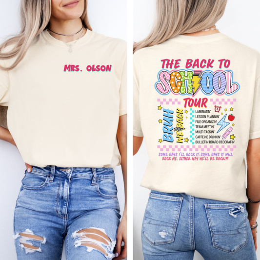 Back to School Tour Personalized T-shirt