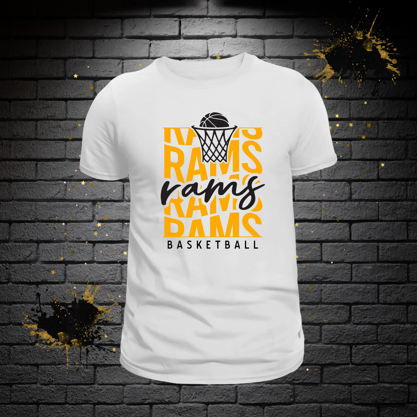 Stacked Rams Basketball T-shirt