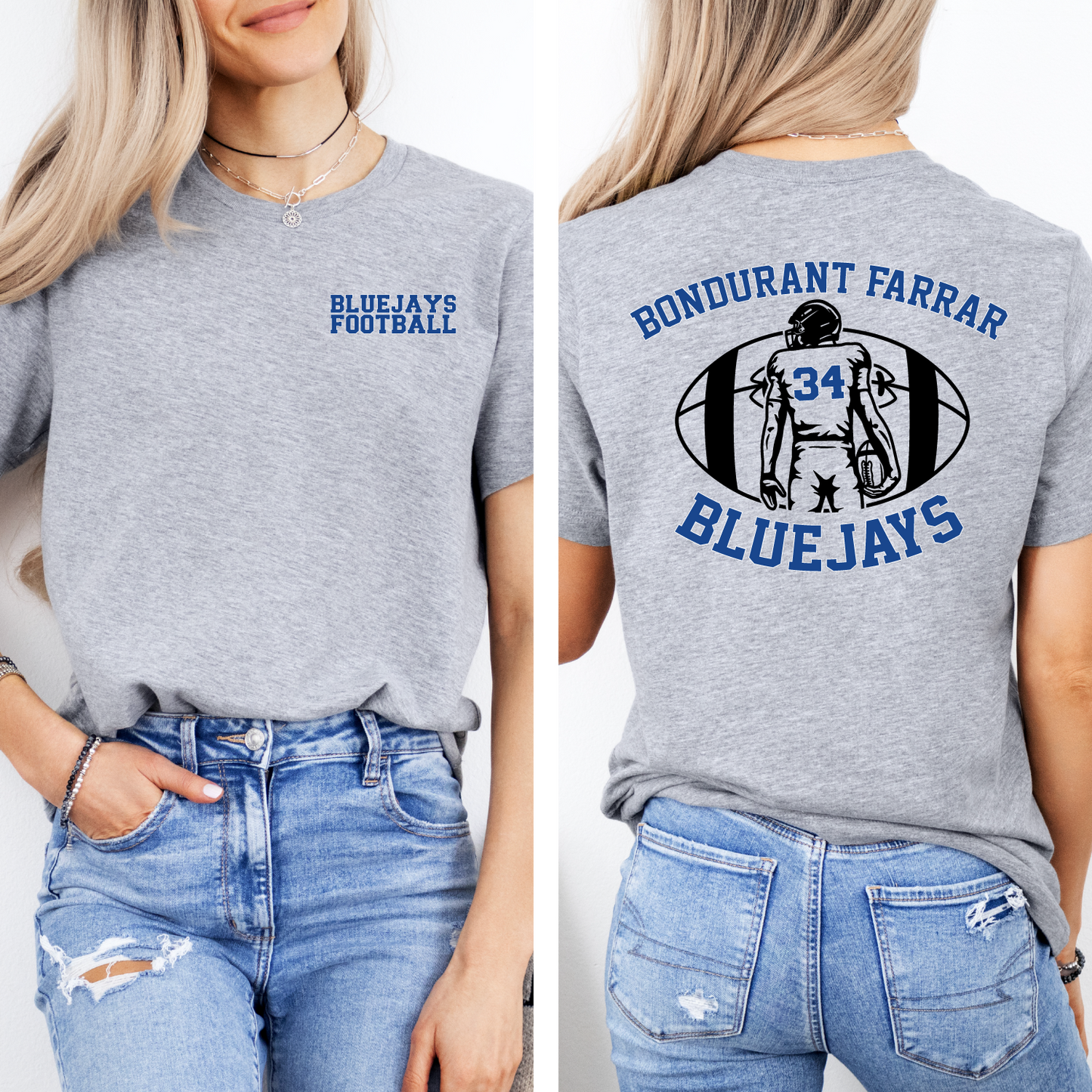 Football Personalized Bluejays T-shirt