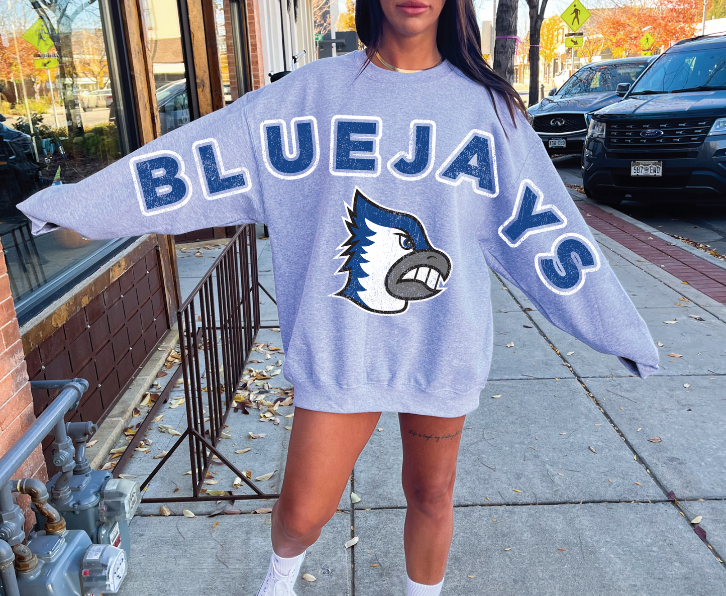 BF Bluejays Vintage Full Sleeve Sweatshirt