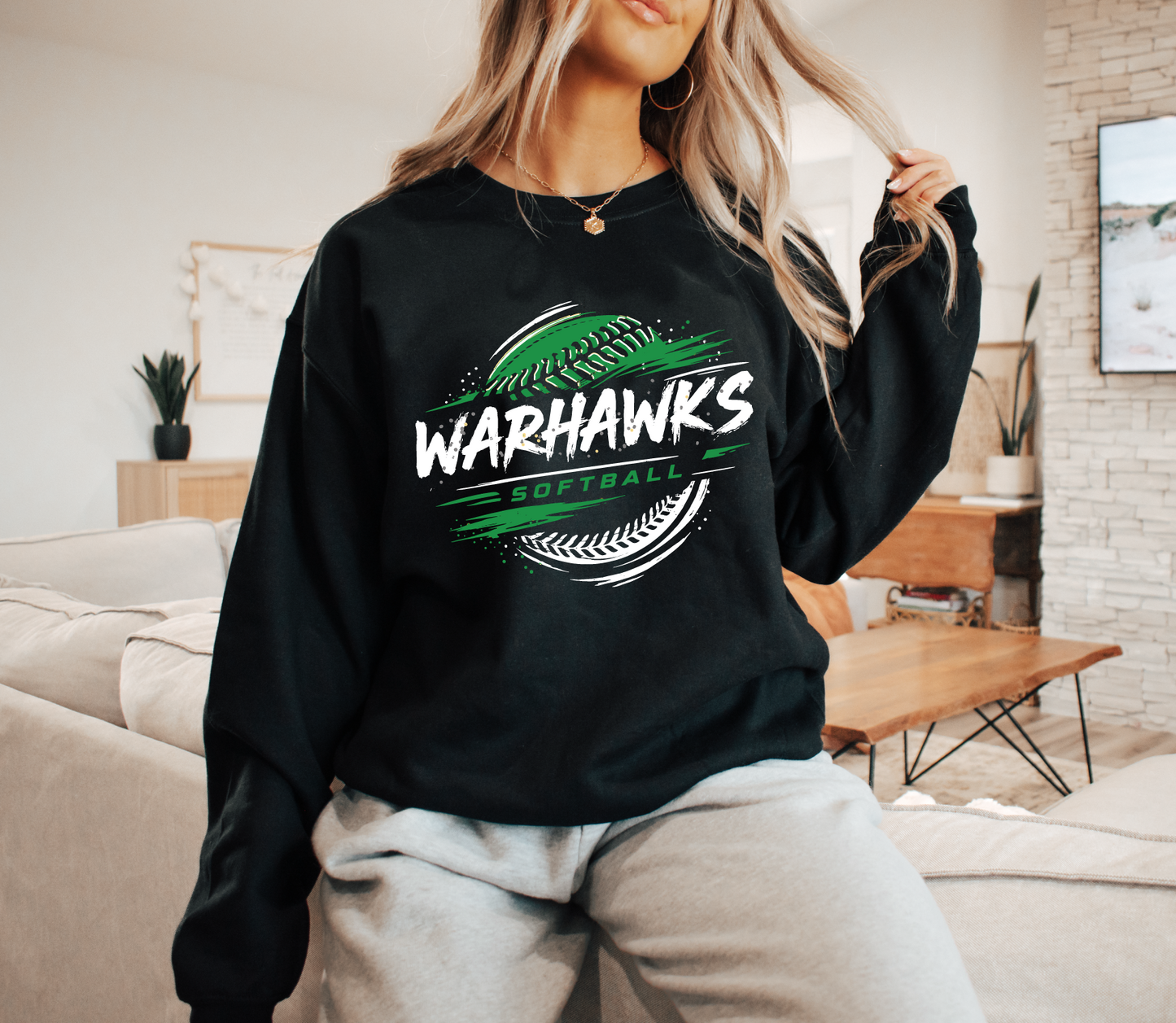 Warhawks Softball Splatter Sweatshirt