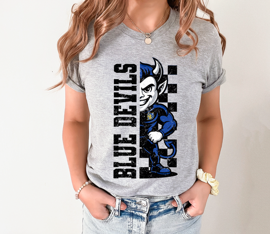 Half Checkered Blue Devils T-shirt
