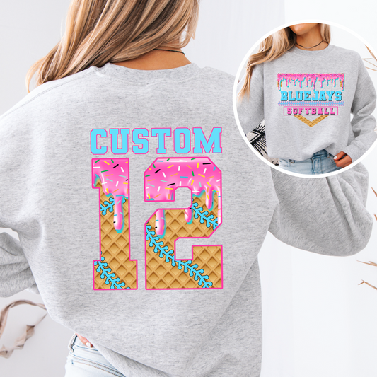 Softball Drip Bluejays Sweatshirt