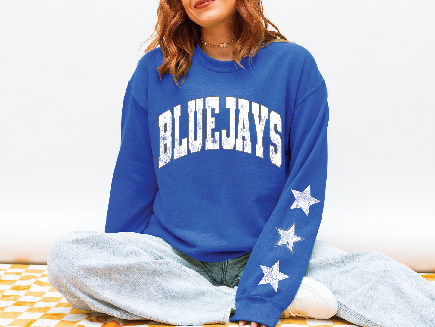 Bluejays Star Sleeve Sweatshirt