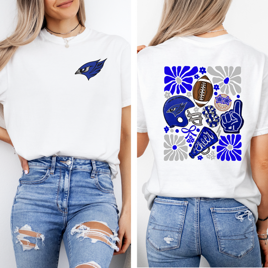 Perry Bluejays Boho Football T-shirt