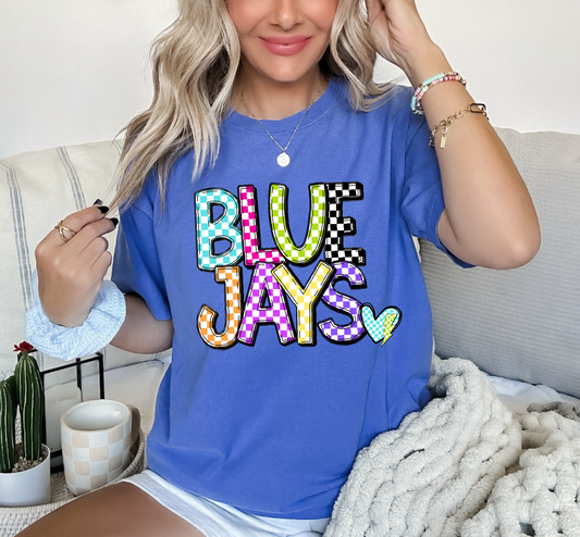 Bright Check Bluejays T-shirt