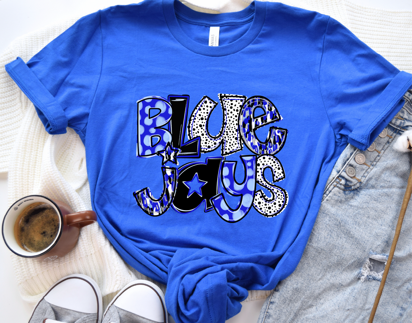 Glitter Doodle Bluejays T-shirt
