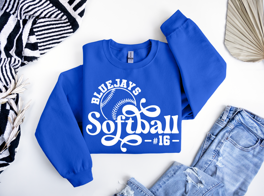Softball Vintage Bluejays Sweatshirt