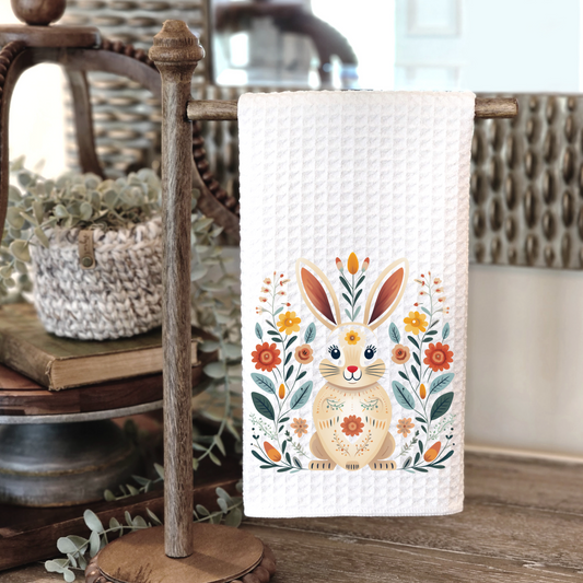 Folk Art Bunny - Kitchen Towel
