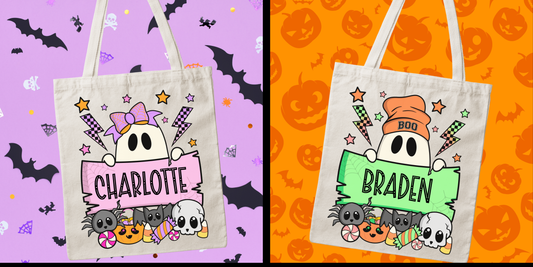 Personalized Trick or Treat Tote Bag