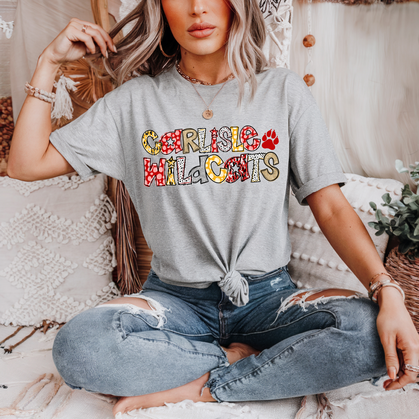 Carlisle Wildcats Glitter Doodle T-shirt