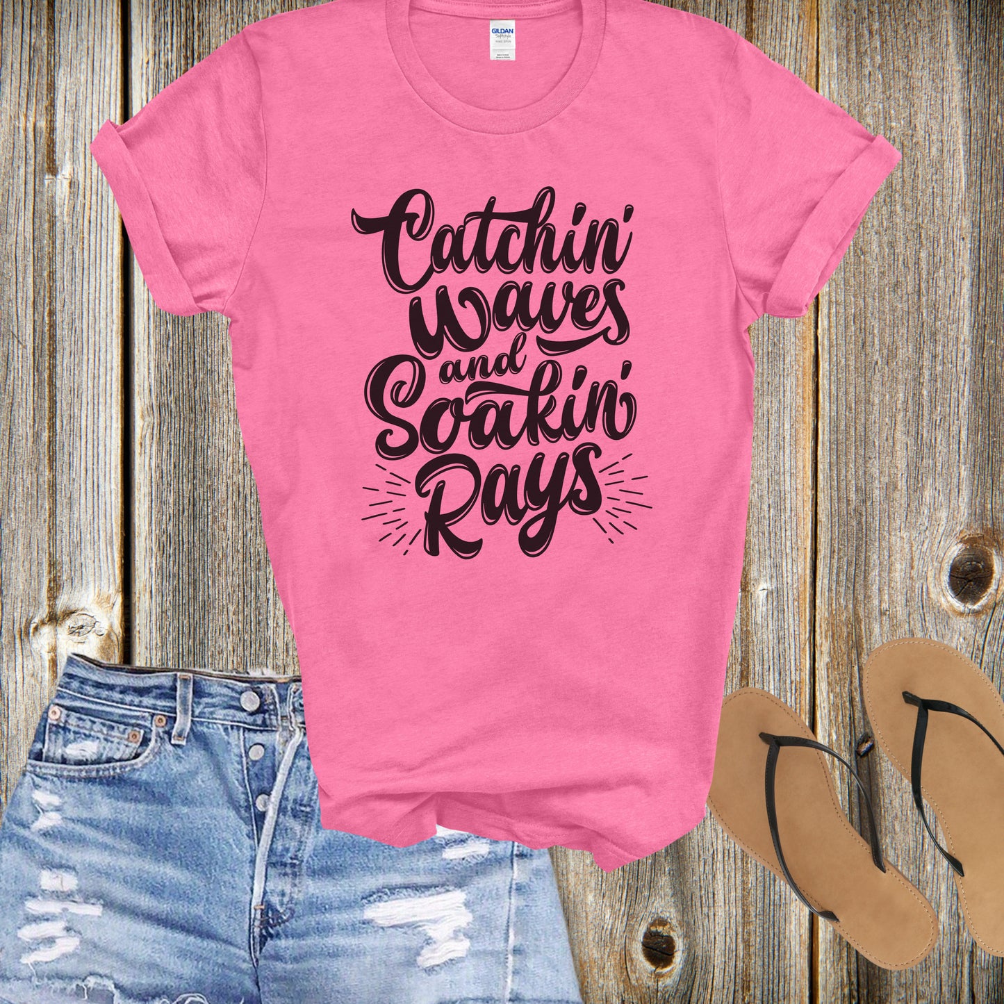 Catchin' waves and Soakin' Rays T-shirt