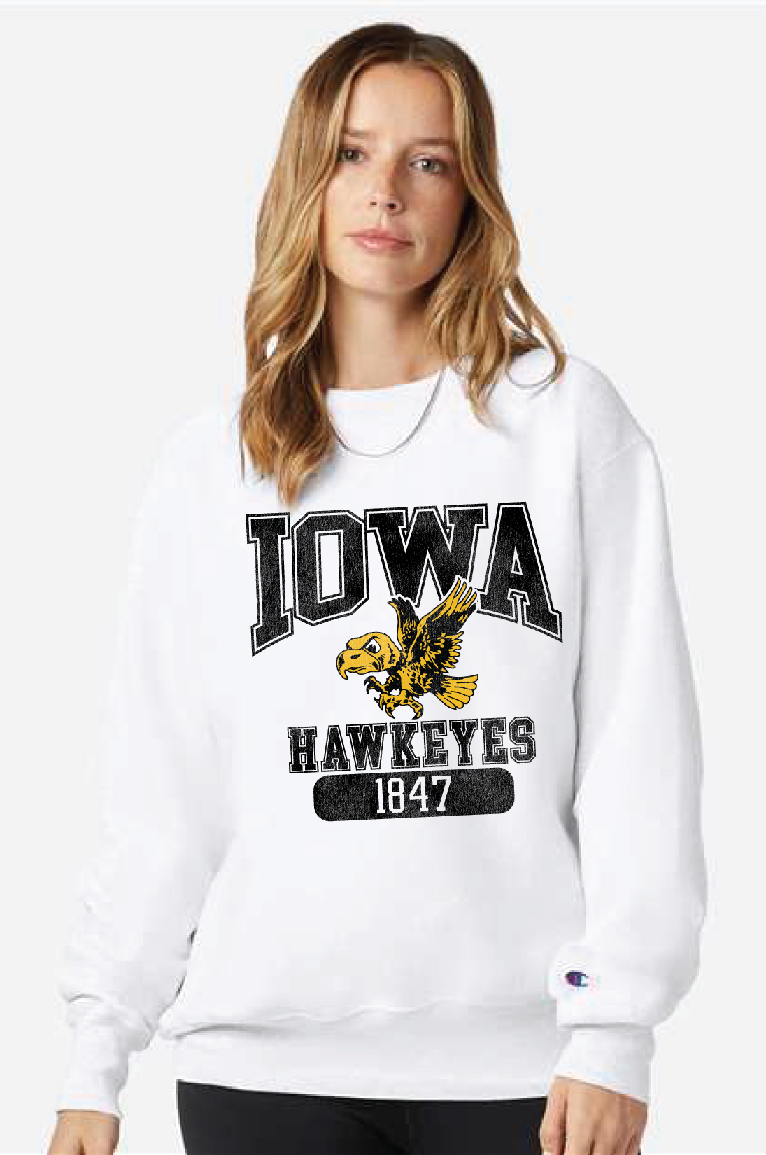 Iowa Hawkeyes Distressed Sweatshirt