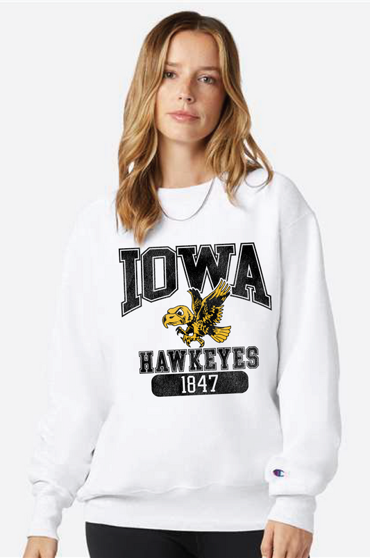 Iowa Hawkeyes Distressed Sweatshirt