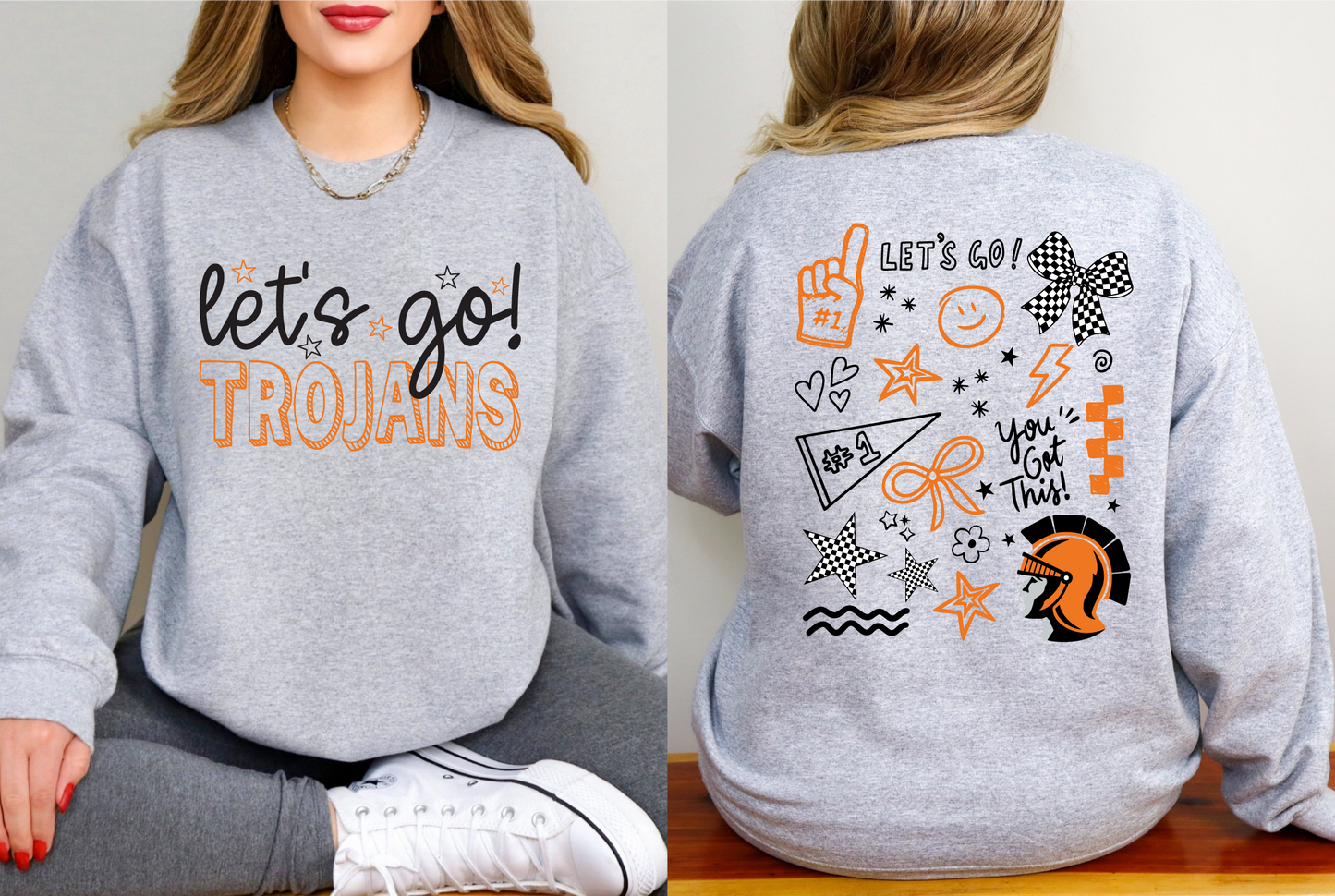 Let's Go Trojans Doodle Sweatshirt