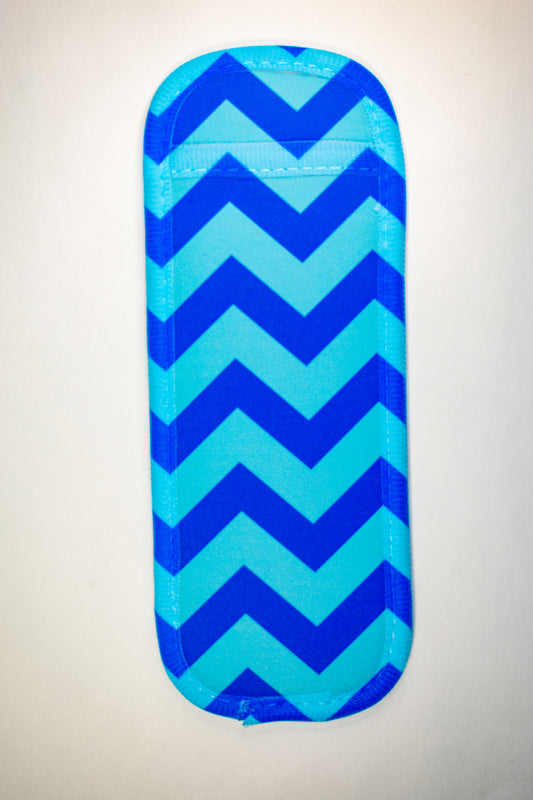 Blue Chevron Popsicle Koozie