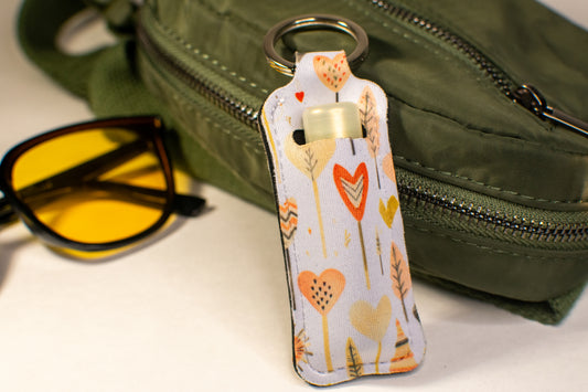 Heart Balloons Lip Balm Keychain