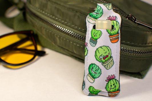 Kawaii Cactus Lip Balm Keychain