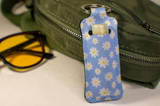 Blue Daisy Lip Balm Keychain