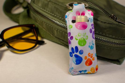 Paw Print Lip Balm Keychain