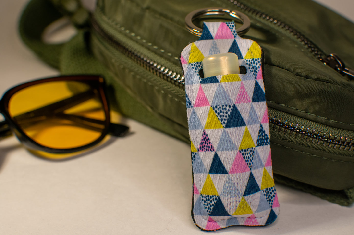 Triangles Lip Balm Keychain