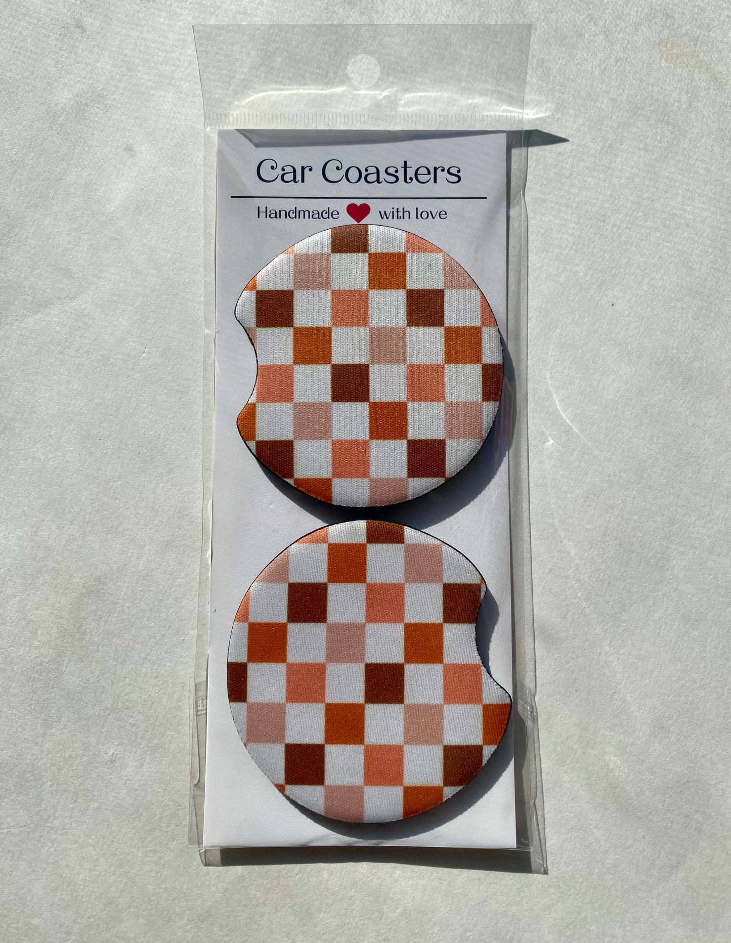 Boho Checker - Car Coasters