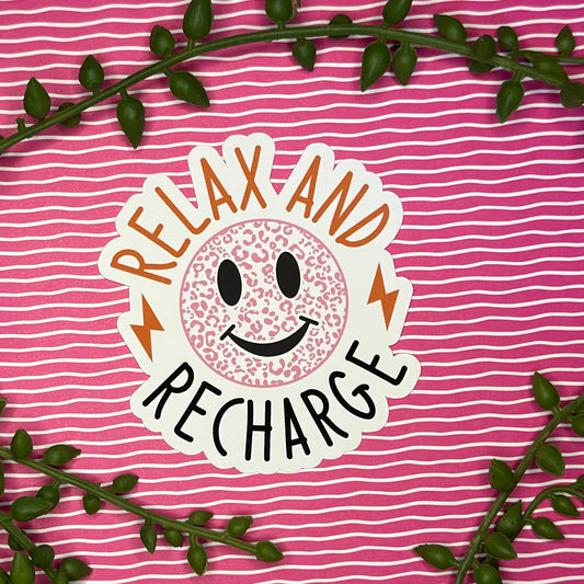 Relax and Recharge Sticker