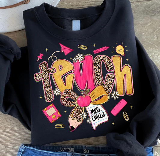 Leopard Teach Personalized Sweatshirt