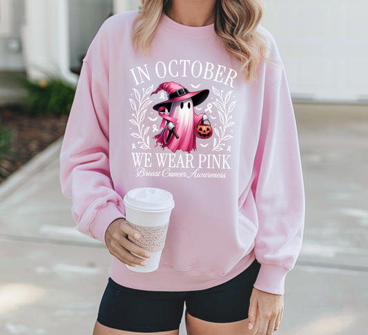 In October We Wear Pink Ghost Sweatshirt