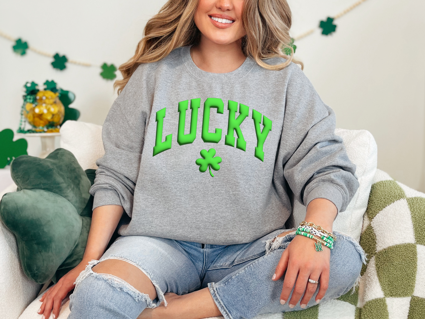 3D Puff Lucky Sweatshirt