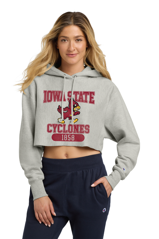 ISU Cyclones Distressed Crop Hoodie