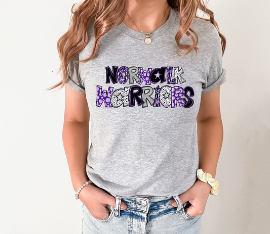 Norwalk Warriors Glitter Doodle T-shirt