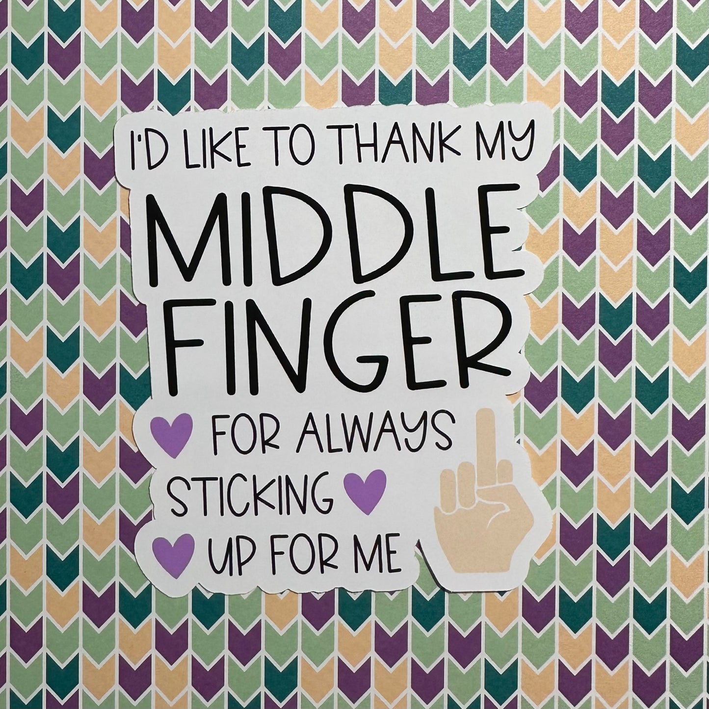 Thanks Middle Finger Sticker