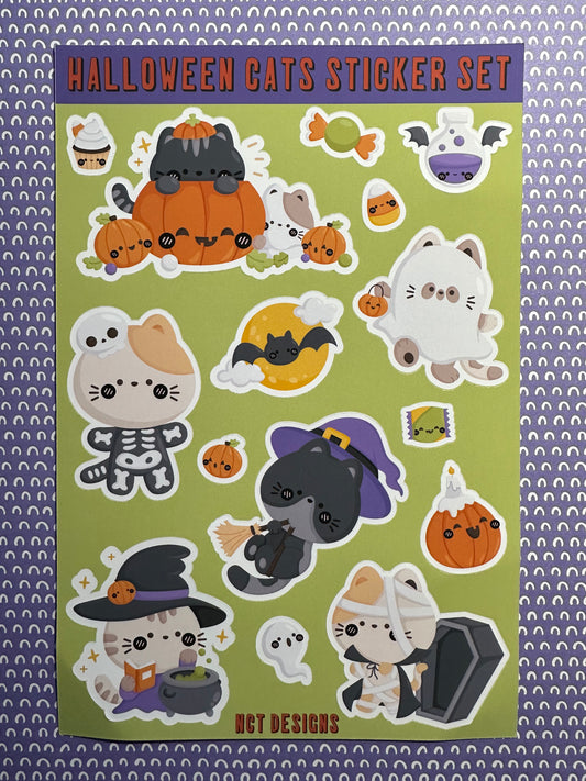 Halloween Cats Sticker Set