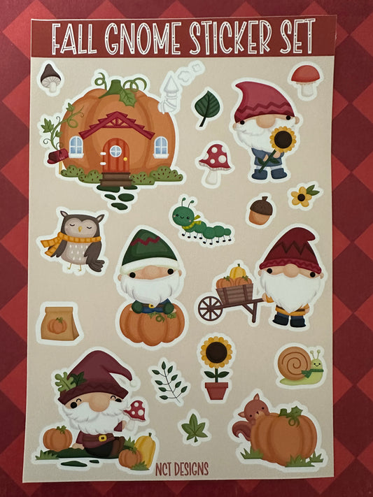 Fall Gnome Sticker Set