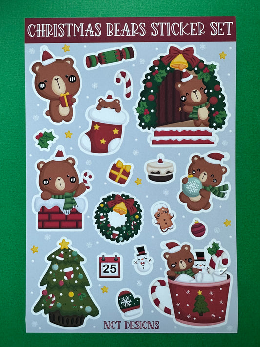 Christmas Bears Sticker Set