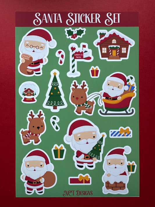 Santa Sticker Set