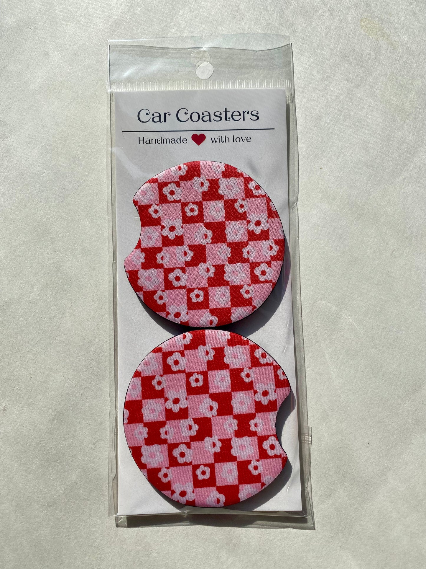 Daisy Pink - Car Coasters