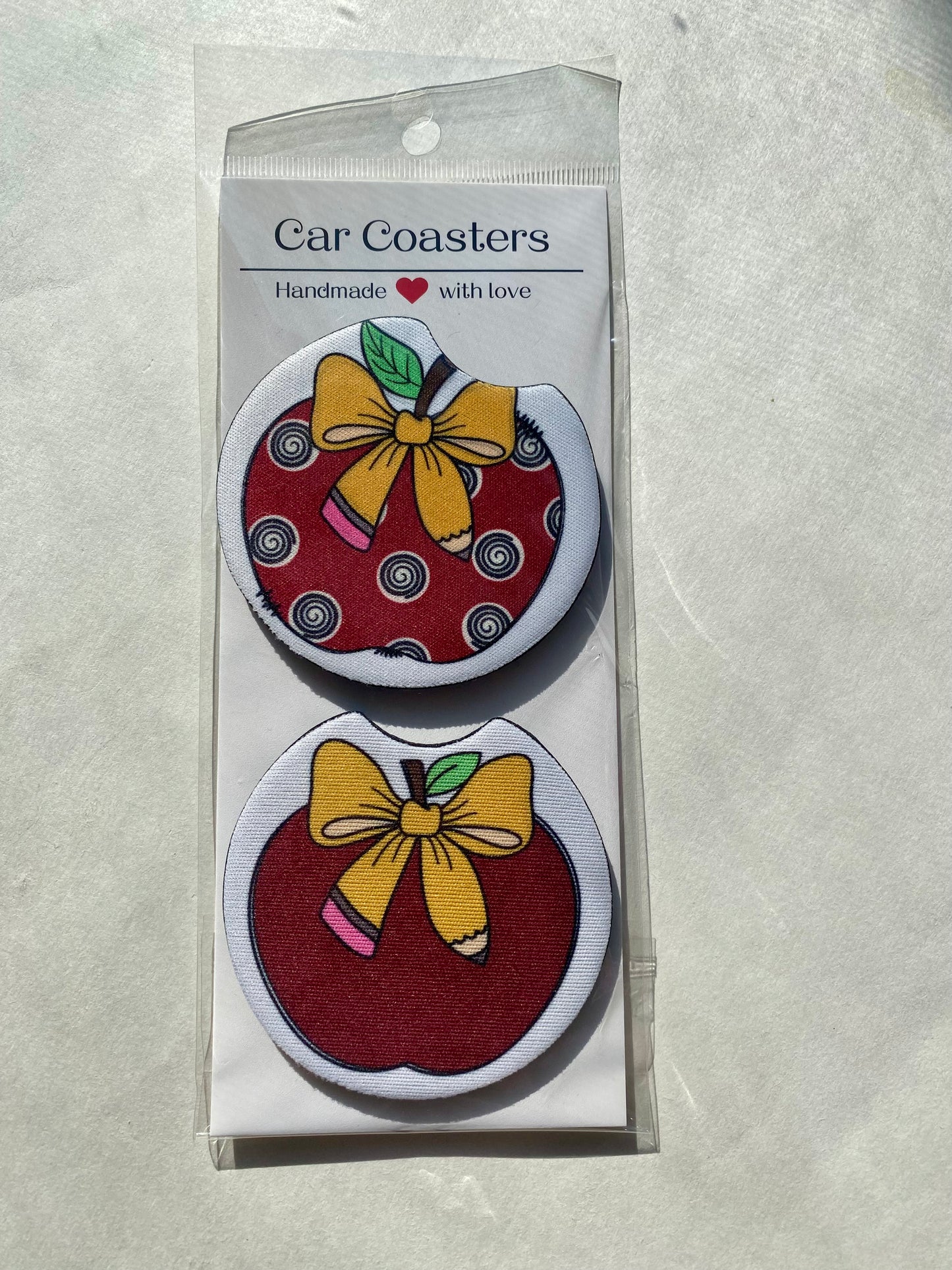 Teacher Apples - Car Coasters